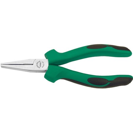 STAHLWILLE TOOLS Flat nose plier, long, w.cutter L.160mm head chrome plated handlesw/softer layers 65095160